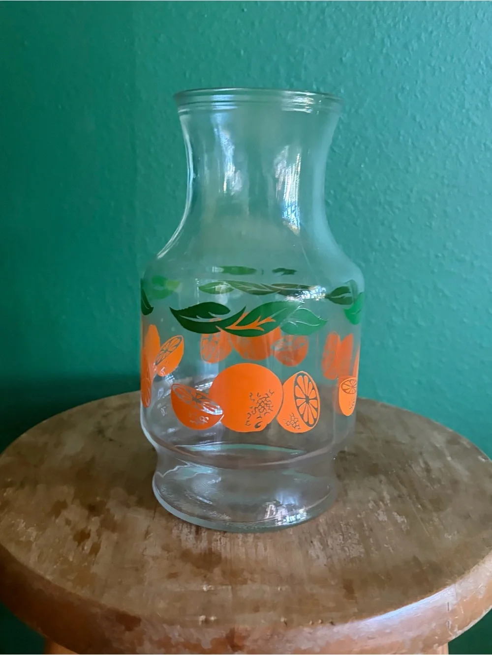 Vintage Anchor Hocking Orange Juice Pitcher, missing lid 6 cups